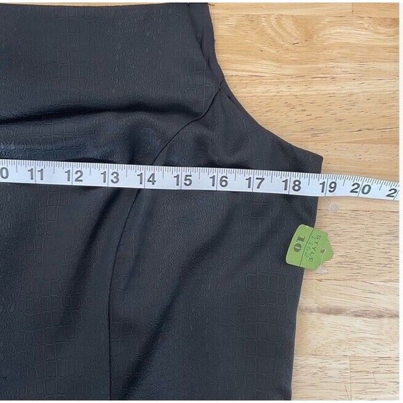 Maggie London Y2K Sheath Dress 10 Black Snake Mini Club Acetate Goth Witch NWT - Picture 6 of 8